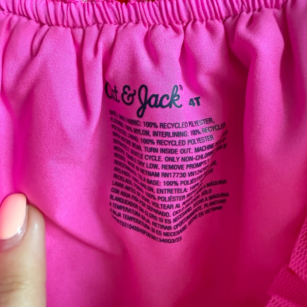 Cat & Jack Layered Hot Pink & Red Heart Frilled Dress Sz: 4T - Picture 6 of 8